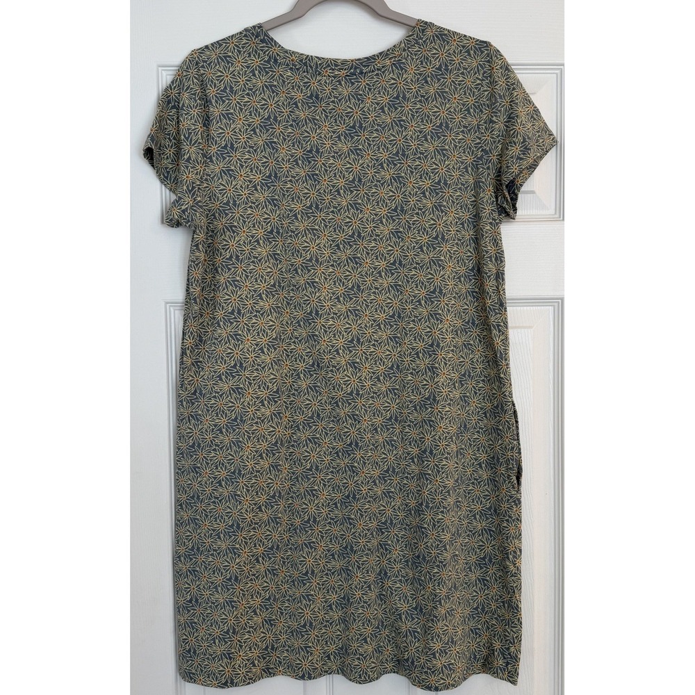 Toad & Co Dress‎ Windmere II Womens M Blue/Yellow Floral Organic Eco Stretch - Picture 2 of 10